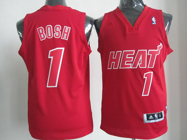  NBA Miami Heat 1 Chris Bosh Big Color Fashion Swingman Christmas Day Red Jersey